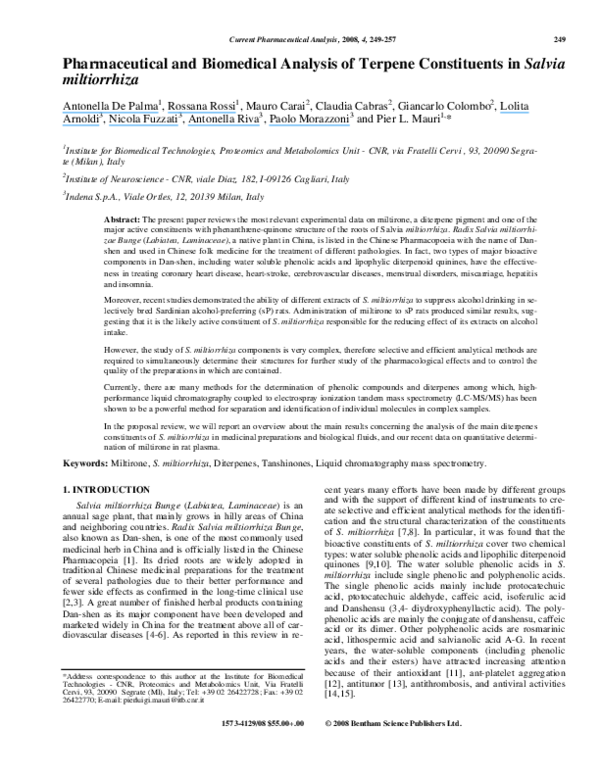 PDF) Pharmaceutical and Biomedical Analysis of Terpene