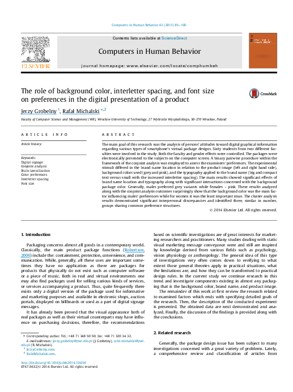 (PDF) The role of background color, interletter spacing, and font size ...