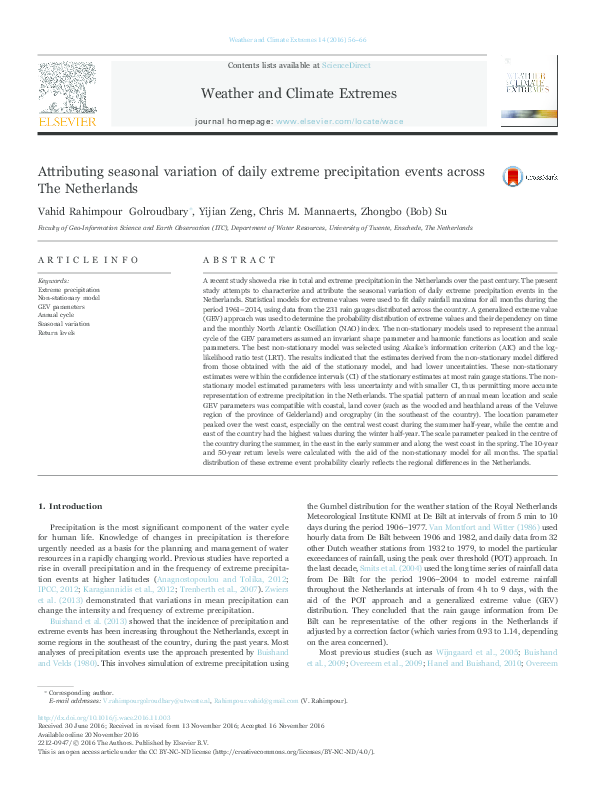 (PDF) Attributing seasonal variation of daily extreme precipitation ...