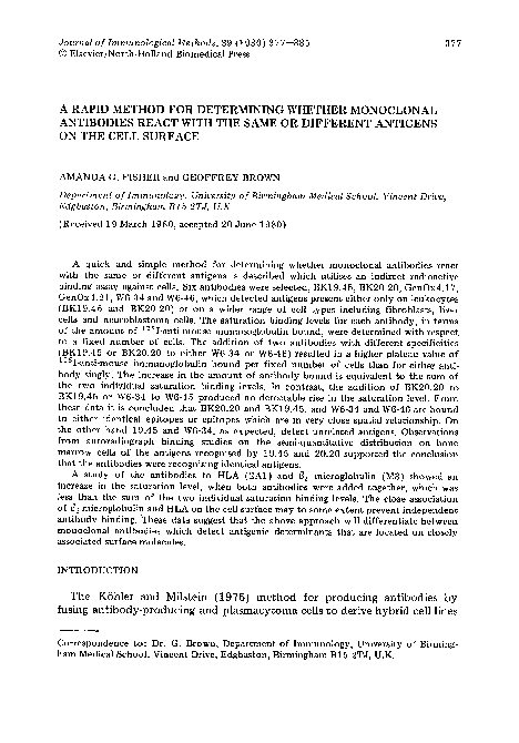 (PDF) A rapid method for determining whether monoclonal antibodies ...