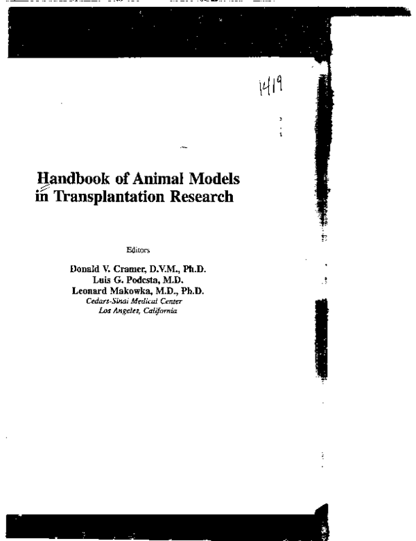 (PDF) in Transplantation Research Liver Transplantation in Primates
