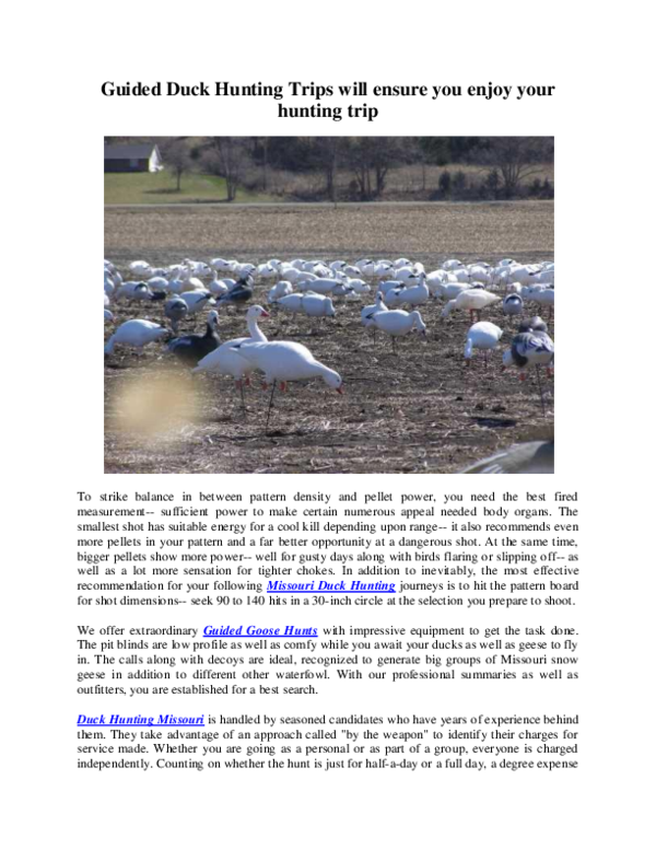 (PDF) Guided Duck Hunting Trips Missouri Duck Hunting Academia.edu