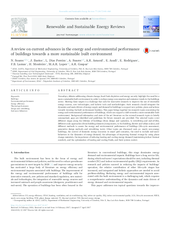(PDF) A review on current advances in the energy and environmental ...