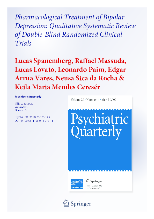 (PDF) Pharmacological Treatment of Bipolar Depression: Qualitative ...