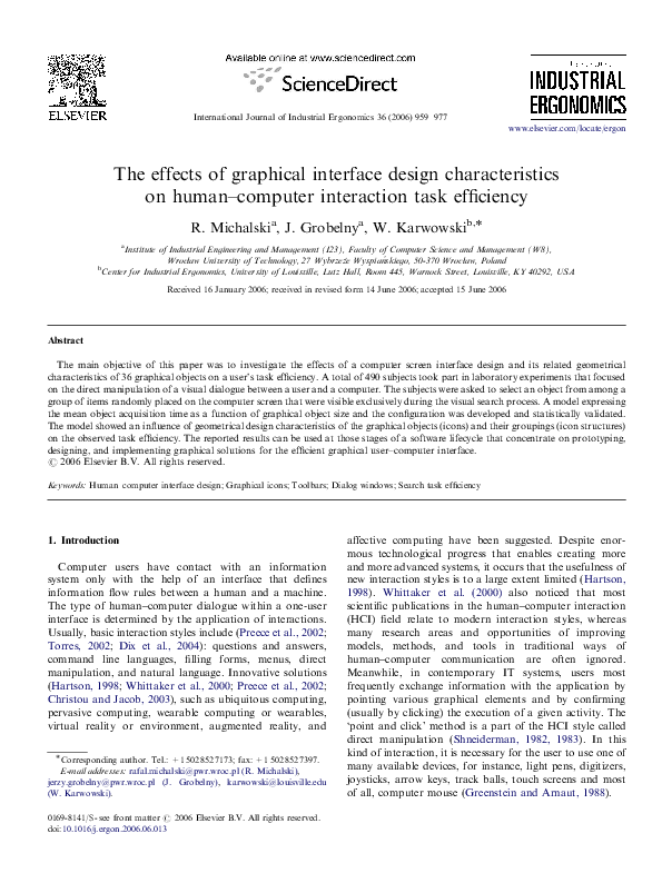 (PDF) The effects of graphical interface design characteristics on ...