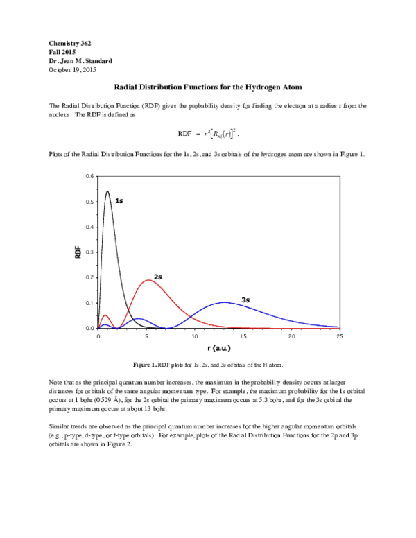 (PDF) Chemistry 362 Fall 2015 Radial Distribution Functions for the ...