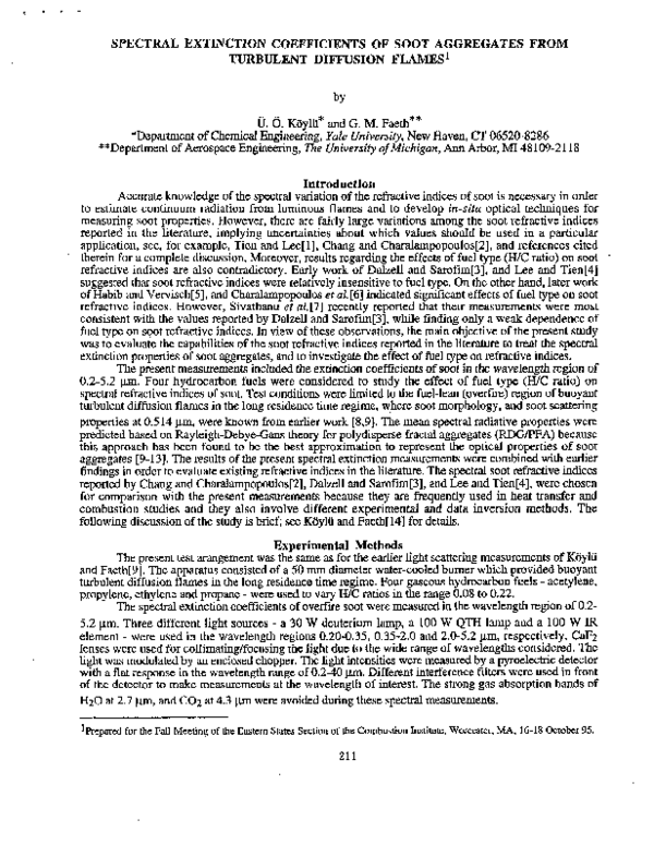 (PDF) Spectral Extinction Coefficients of Soot Aggregates From ...