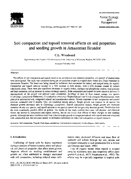 (PDF) Soil compaction and topsoil removal during mechanized clearing of ...