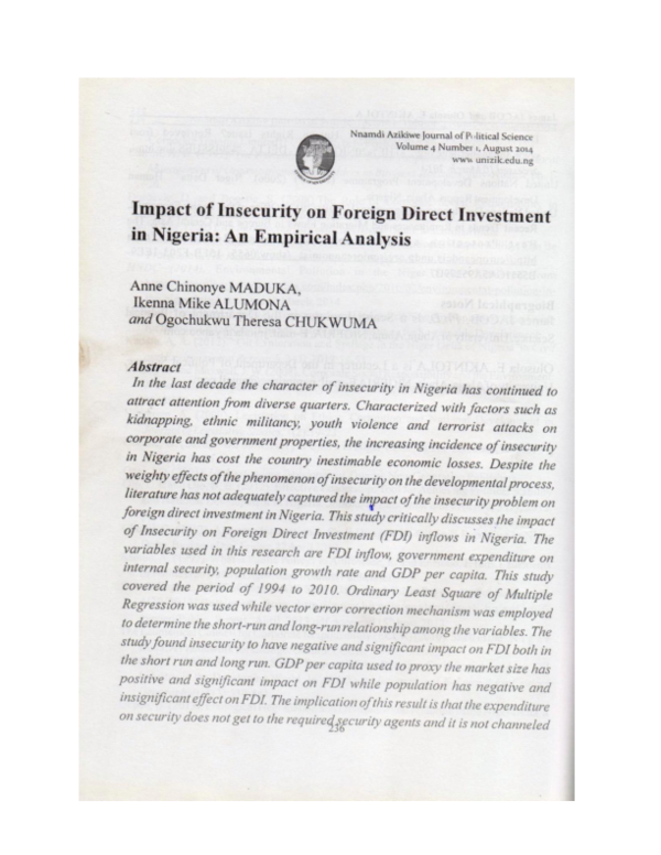 Effects of insecurity in nigeria image