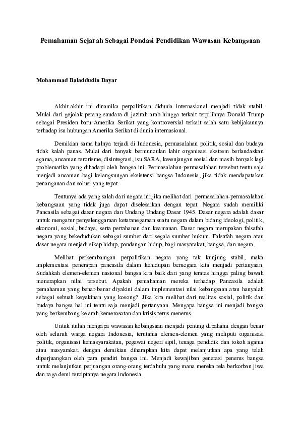 Doc Artikel Wawasan Kebangsaan Dayar Baladuddin Academia Edu