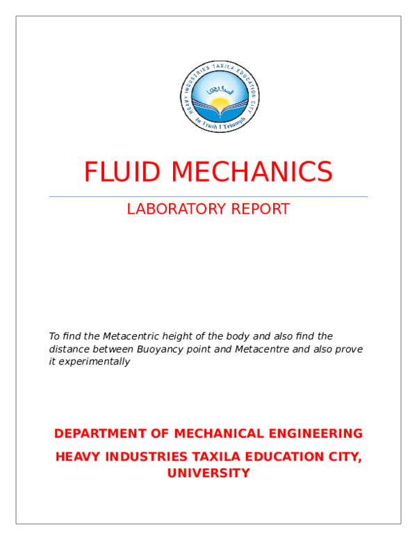 (DOC) Metacentric Height Apparatus