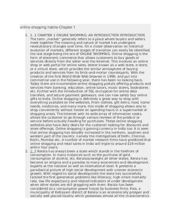 Online shopping habits