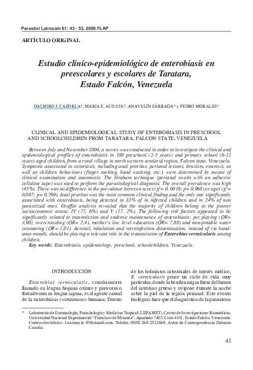 enterobius vermicularis introduccion öltések az arcon