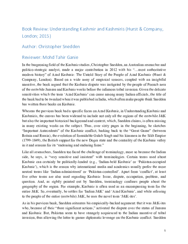 Kashmir conflict summary picture