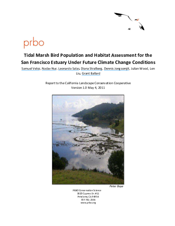 (PDF) Tidal Marsh Bird Population and Habitat Assessment for the San ...