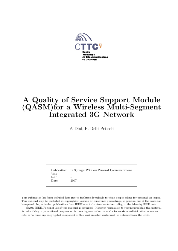 (PDF) A Quality of Service Support Module (QASM) for a Wireless Multi ...