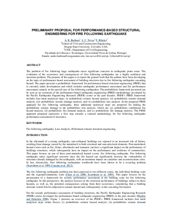 (PDF) Preliminary Proposal for Performance-Based Structural Engineering ...