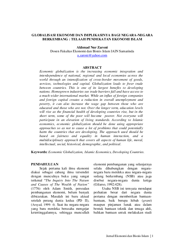 Essay globalisasi ekonomi picture