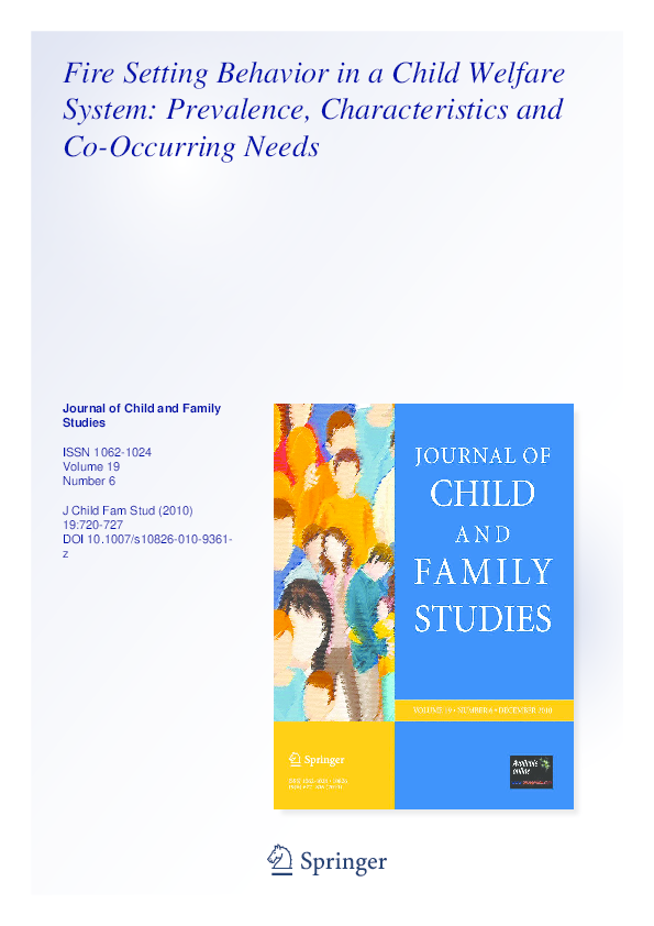 (PDF) Fire Setting Behavior in a Child Welfare System: Prevalence ...