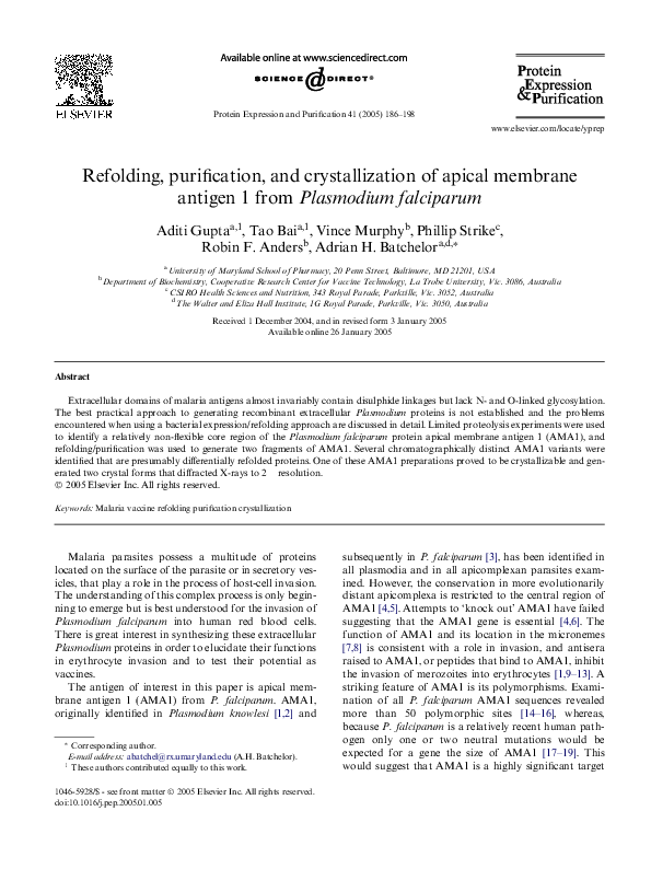 (PDF) Refolding, purification and crystallization of the FrpB outer ...