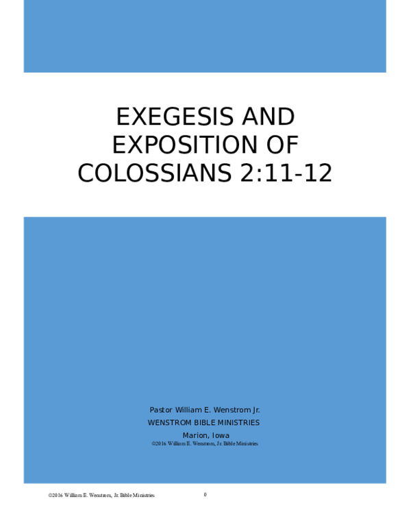 (DOC) Exegesis and Exposition of Colossians 2.11-12.doc