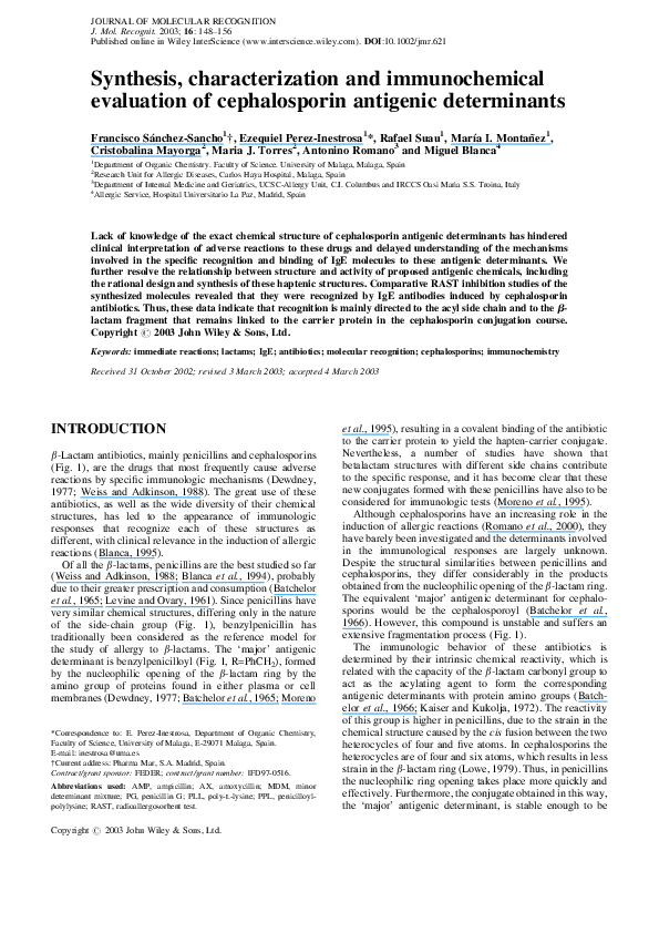 (PDF) Synthesis, characterization and immunochemical evaluation of ...