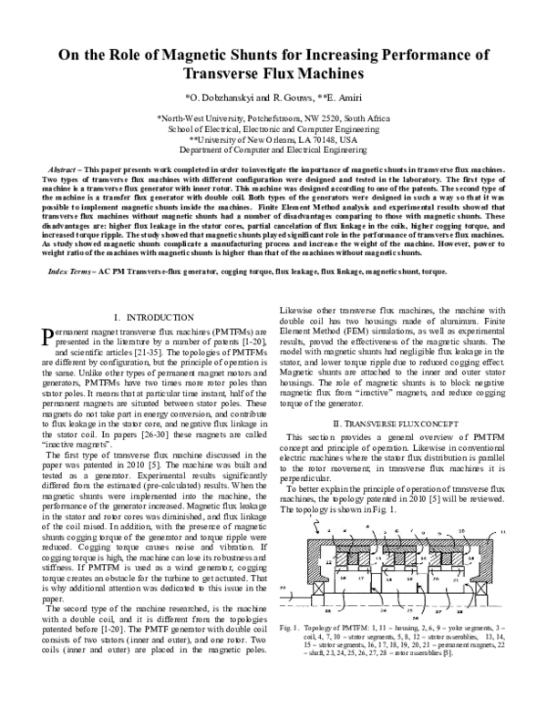 (PDF) On the role of magnetic shunts for increasing performance of ...
