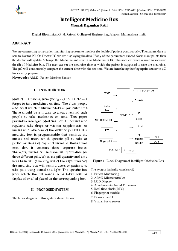 (PDF) Intelligent Medicine Box