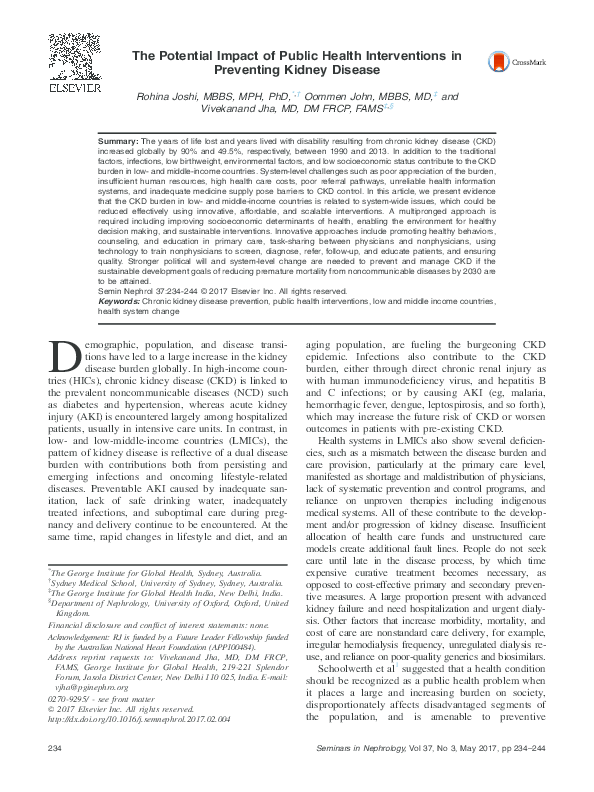 (PDF) The Potential Impact of Public Health Interventions in Preventing ...