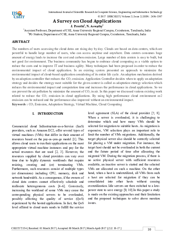 (PDF) A Survey on Cloud Applications