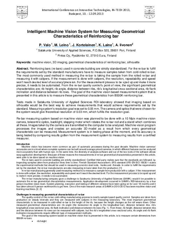 (PDF) Intelligent Machine Vision System for Measuring Geometrical ...