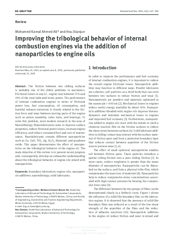 (PDF) Improving the tribological behavior of internal combustion ...