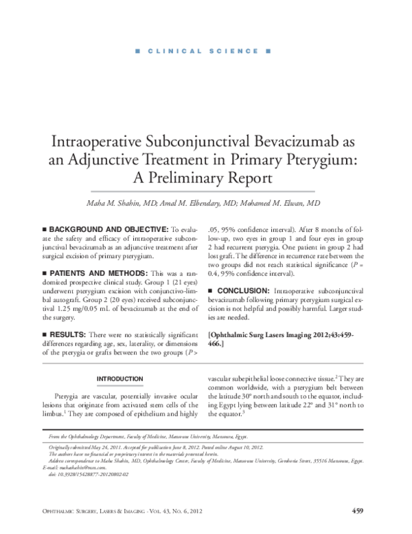 (PDF) Intraoperative Subconjunctival Bevacizumab as an Adjunctive