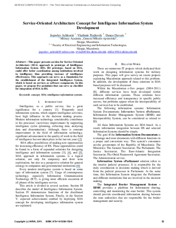 (PDF) Service-Oriented Architecture Concept for Intelligence ...