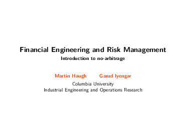 PDF) Financial Engineering and Risk 