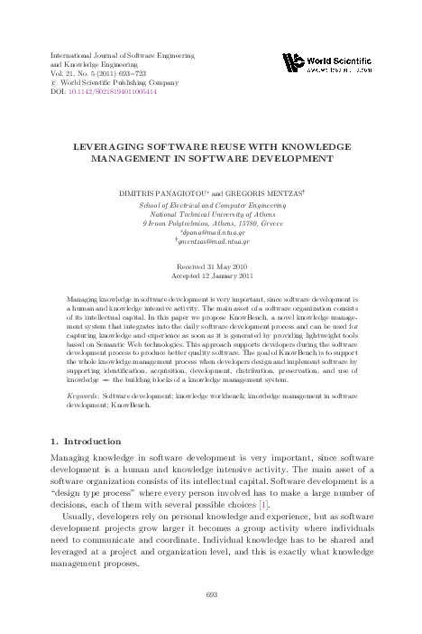 (PDF) Leveraging Software Reuse with Knowledge Management in Software ...