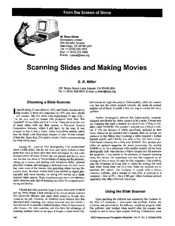 (PDF) Scanning Slides and Making Movies