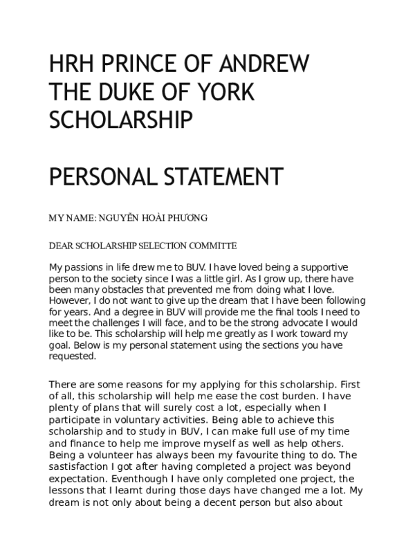 Personal statement examples image