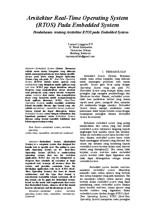 (DOC) Arsitektur Real-Time Operating System (RTOS) Pada Embedded System ...