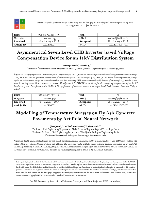 (PDF) Asymmetrical Seven Level CHB Inverter based Voltage Compensation ...