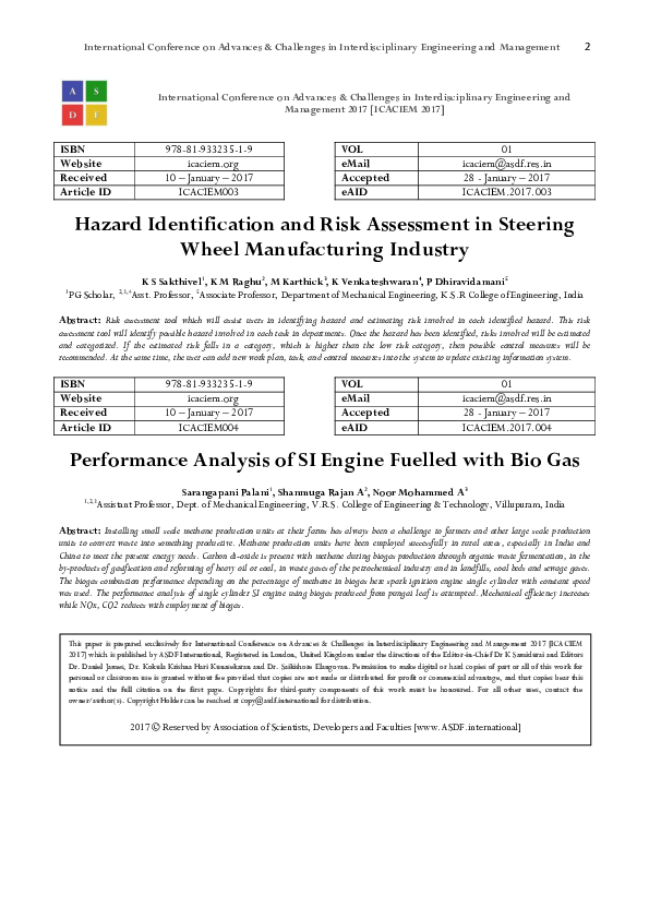 (PDF) Hazard Identification and Risk Assessment in Steering Wheel