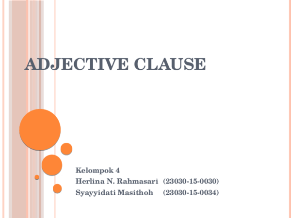 Ppt Group 4 Adjective Clause Imam Chooezny Academia Edu