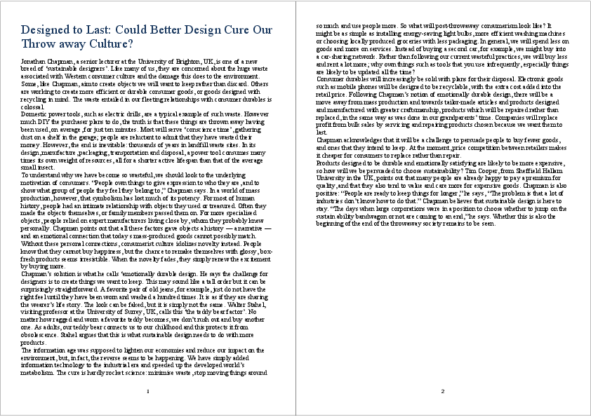 (PDF) Designed to Last Could Better Design Cure Our Throw away Culture Frenglish Academy