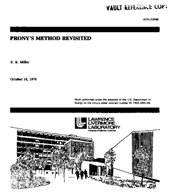 (PDF) Prony's MethodPRONY'S METHOD REVISITED Edmund Miller