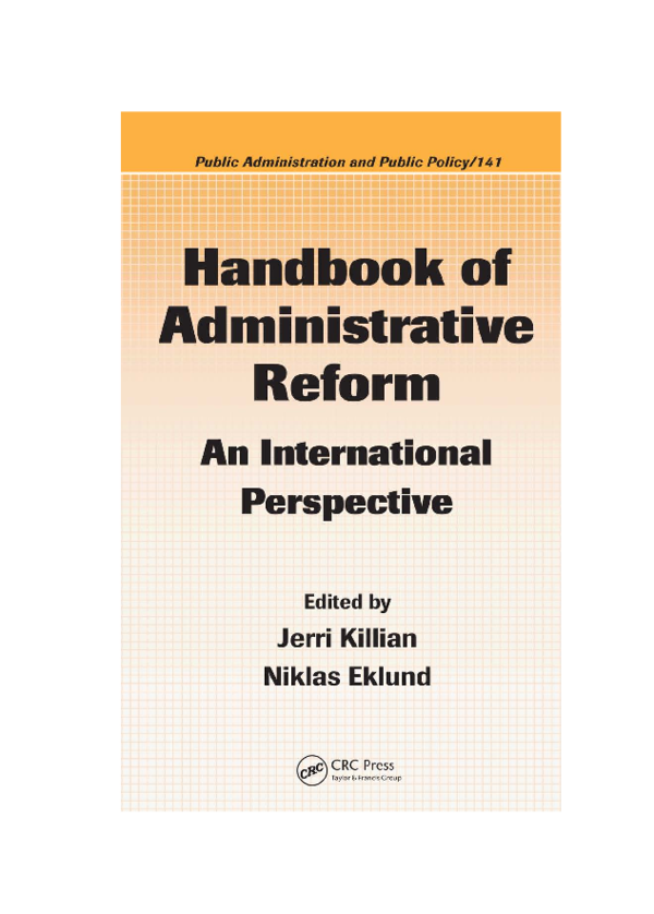 (PDF) PUBLIC POLICY (Public Administration and public policy 141) Handbook of administ.pdf