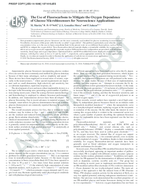 (PDF) The Use of Fluorocarbons to Mitigate the Oxygen Dependence of
