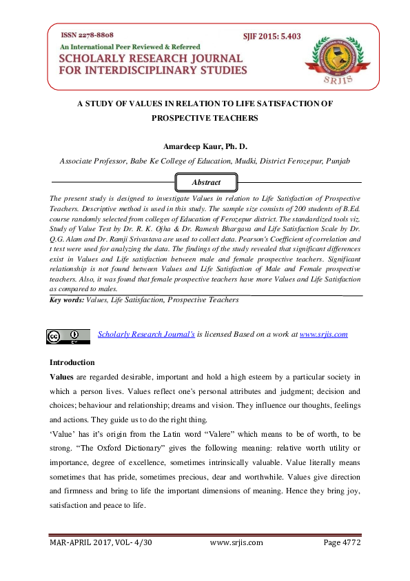 Life satisfaction research paper pdf picture