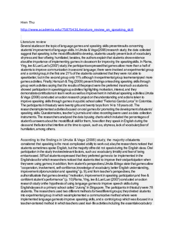 Literature review example picture