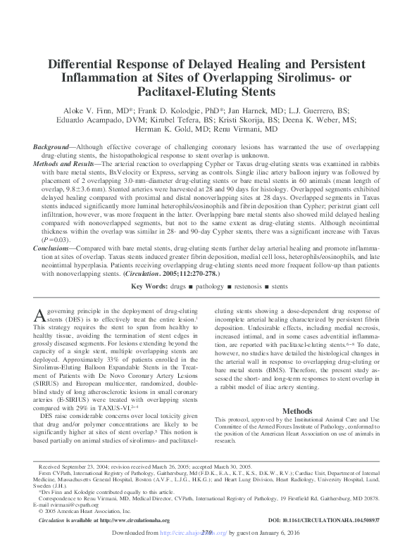 (PDF) Differential Response of Delayed Healing and Persistent ...