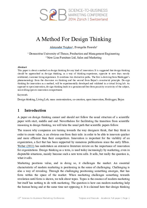 (PDF) A Method for Design Thinking